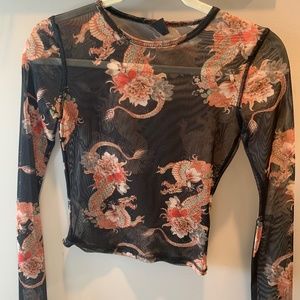 Urban outfitters mesh dragon top